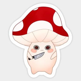 murder mushroom with a knife Sticker